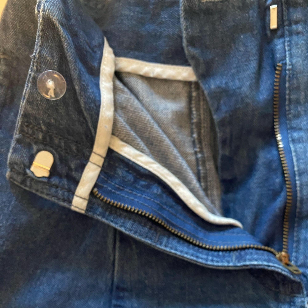 Peacebird Layered Denim Skirt Front Tie Side Pockets Size S - Picture 7 of 9